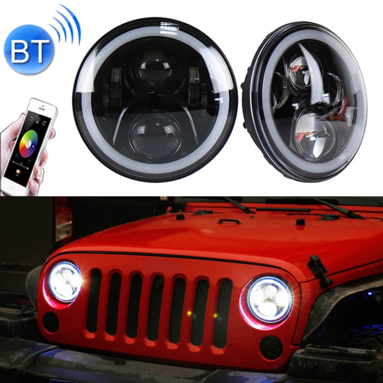 2 PCS 7 inch DC12V 6000K-6500K 50W Car LED Headlight Cree Lamp Beads for Jeep Wrangler / Harley, Support APP + Bluetooth Control, DC12V 6000K-6500K 50W 2 PCS 7 inch DC12V 6000K-6500K 50W Car LED Headlight Cree Lamp Beads for Jeep Wrangler / Harley, Support APP + Bluetooth Control, DC12V 6000K-6500K 50W